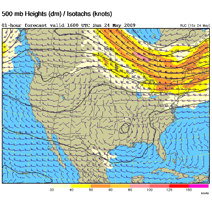 500mb winds on 24 May 2009
