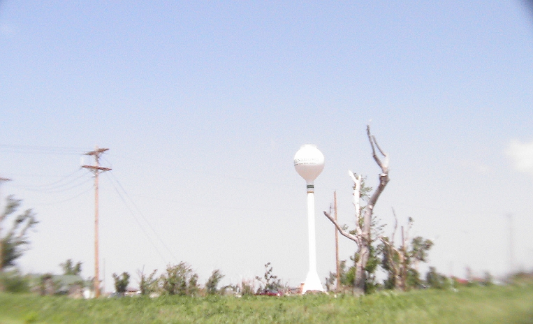 The Greensburg water tower and environs