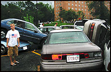 Tornado-stacked cars in Maryland